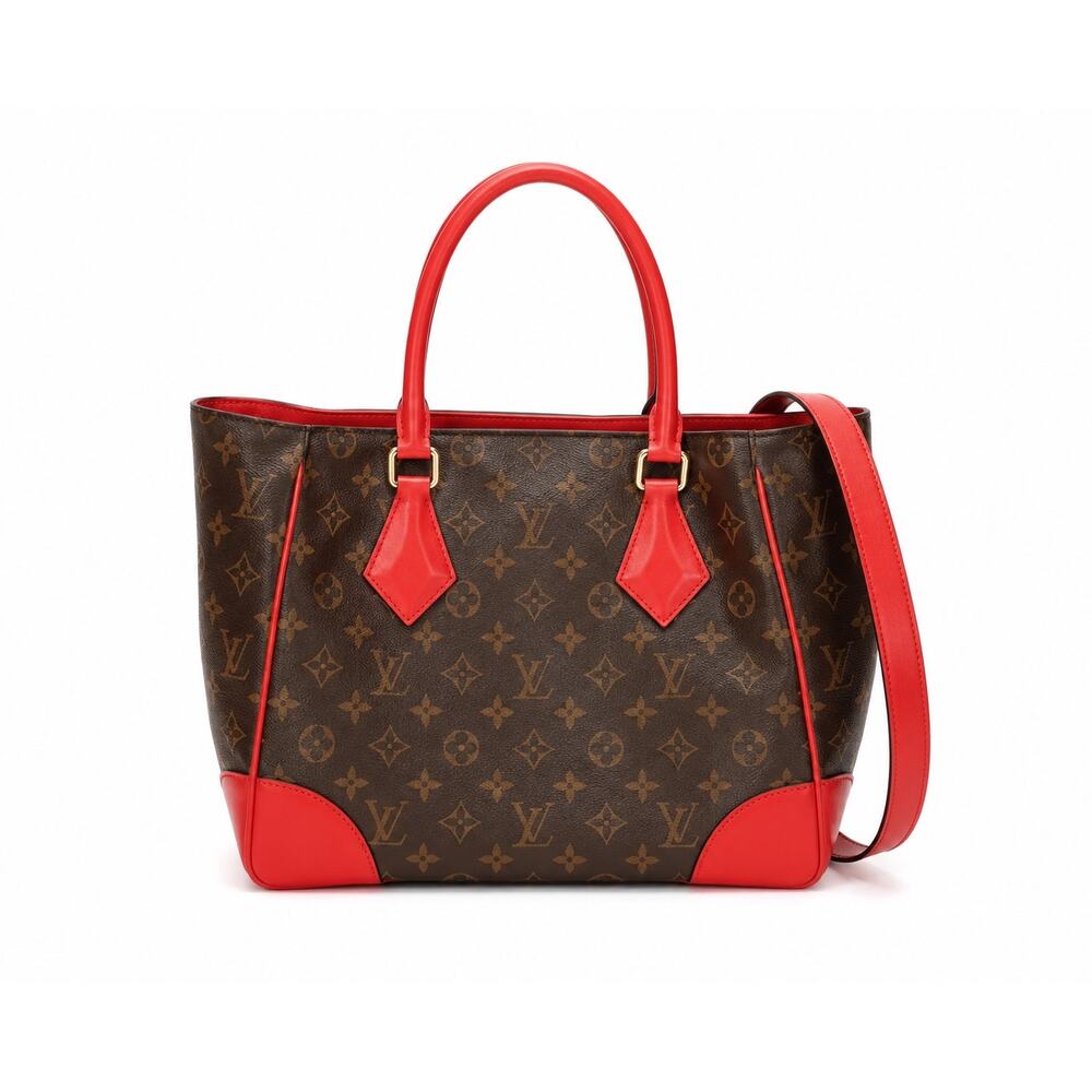 Louis Vuitton Phenix PM bag in Monogram Canvas w Coquelicot red calfskin leather